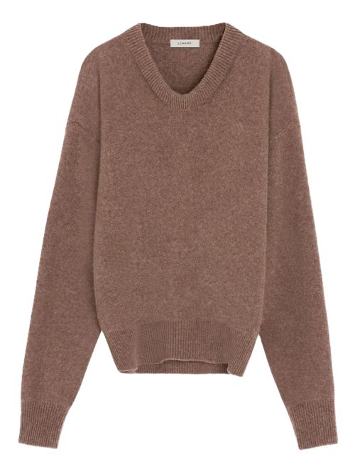 LEMAIRE - Men Boxy V Neck Sweater Lemaire | TO1417 LK107BR417 HAZELNUT MELANGE